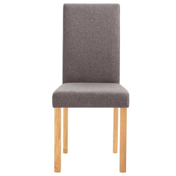 vidaXL Dining Chair Set of 2 Taupe Fabric Standard Durable