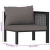 vidaXL Corner Sofa Anthracite Poly Rattan Standard Modular Corner Sofa