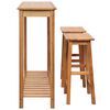 vidaXL Bar Set Natural Brown Solid Oak Wood, MDF with Oak Veneer Standard