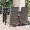 vidaXL Garden Dining Set Black and Grey Poly Rattan 5 Piece
