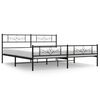 vidaXL Bed Frame Black Powder-Coated Steel King Bed Frame Rectangular