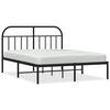 vidaXL Bed Frame Black Powder-Coated Steel King Size Bed Frame