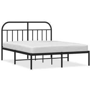vidaXL Bed Frame Black Powder-Coated Steel King Size Bed Frame