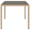 vidaXL Garden Table Beige Poly rattan, powder-coated steel, tempered glass