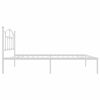 vidaXL Bed Frame White Steel Small Single Bed Frame Rectangular