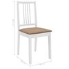vidaXL Dining Chair Set of 2 White and cream Solid wood and polyester