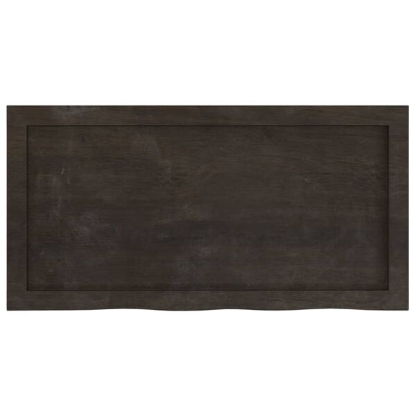 vidaXL Table Top Dark Brown Solid Oak Wood 31.5x15.7 in Durable