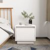 vidaXL Bedside Cabinet Set of 2 White Solid Pine Wood Medium