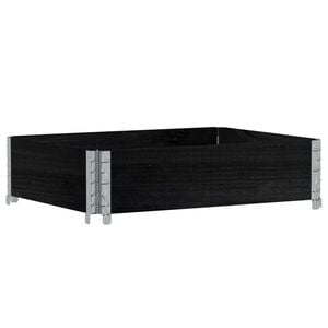 vidaXL Garden Planter Black Solid pine wood with galvanized metal corners