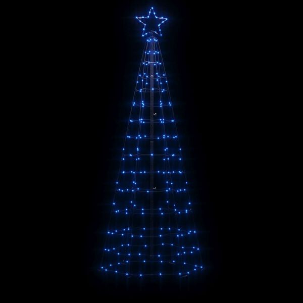 vidaXL LED Christmas Tree Blue, Dark Green Copper, Iron 70.9 in