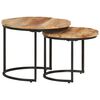 vidaXL Nesting Table Set of 2 Natural Wood