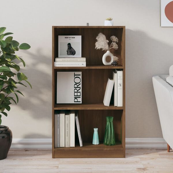 vidaXL Book Cabinet Brown oak Engineered wood Medium Book Cabinet