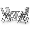 vidaXL Garden Dining Set Charcoal Expanded metal mesh Compact Foldable