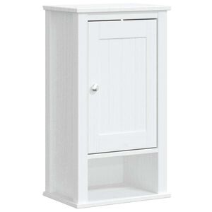 vidaXL Bathroom Wall Cabinet White Solid pine wood, engineered wood, metal