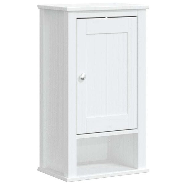 vidaXL Bathroom Wall Cabinet White Solid pine wood, engineered wood, metal