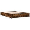 vidaXL Bed Frame Smoked Oak Engineered Wood and Steel Sturdy Bed Frame