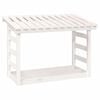vidaXL Firewood Rack White 42.5x25.4x30.7" Solid Wood Pine