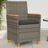 vidaXL Garden Chair Grey PE rattan 23.2 x 24.0 x 35.4 in