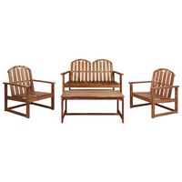 vidaXL 4 Piece Patio Lounge Set Solid Acacia Wood