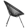 vidaXL Moon Chair Set of 2 Black Round PVC Rattan Garden Chair Round