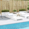 vidaXL Sun Lounger White Solid pine wood 80.7x27.6x12.4 in Ergonomic