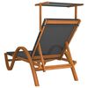 vidaXL Sun Lounger Grey Solid poplar wood Single Adjustable Armrests