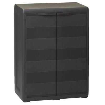 vidaXL Garden Storage Cabinet with 1 Shelf Black