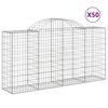 vidaXL Gabion Basket Set of 50 Silver Galvanized Iron Extra Large