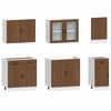 vidaXL Kitchen Cabinet Set Brown Oak Engineered Wood, Glass Large