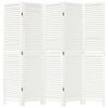 vidaXL Room Divider 5 Panels White Solid Wood Paulownia
