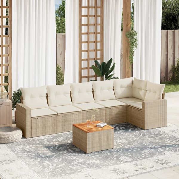vidaXL Garden Sofa Set Beige