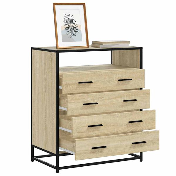 vidaXL Drawer Cabinet Sonoma Oak Engineered Wood Medium Drawer Cabinet