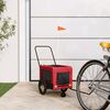 vidaXL Pet Bike Trailer Red and Black Oxford fabric, Iron, PVC Medium