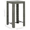 vidaXL Garden Bar Set Grey PE Rattan, Powder-Coated Steel Medium