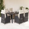 vidaXL Garden Dining Set Black, Cream White