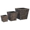 vidaXL Raised Bed Set of 3 Brown Water hyacinth, Steel