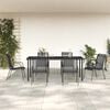 vidaXL Garden Dining Set Black Steel 74.8 x 35.4 x 29.1 in. table