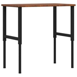 vidaXL Workbench Dark Brown 39.4"x23.6"x(28.1"-38.6") Solid Wood Oak Rectangular