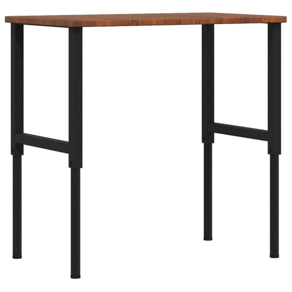 vidaXL Workbench Dark Brown 39.4"x23.6"x(28.1"-38.6") Solid Wood Oak Rectangular