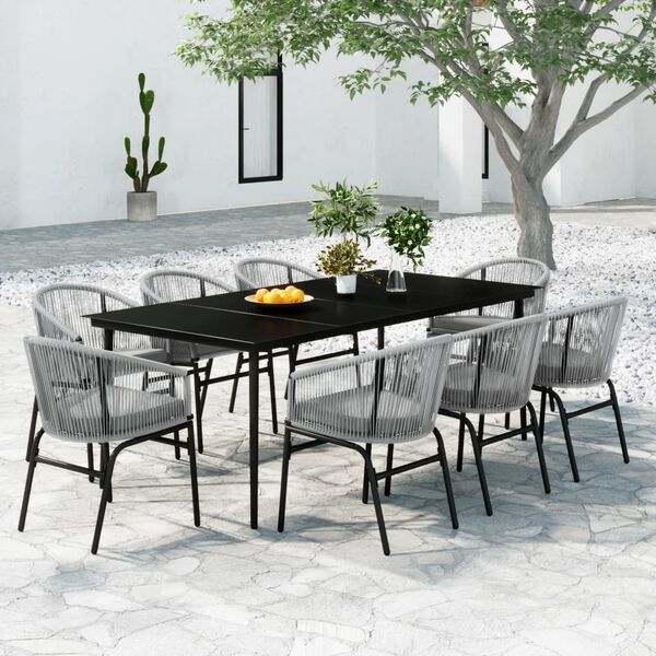 vidaXL Dining Set Anthracite and Black