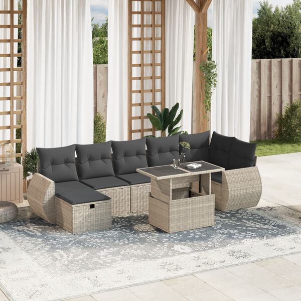 vidaXL Garden Sofa Set Light grey, dark grey
