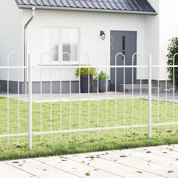 vidaXL Garden Fence White 66.9" x 39.4" Powder-coated steel