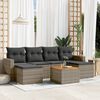 vidaXL Garden Sofa Set Set of 7 Grey PE rattan Large Modular