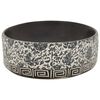 vidaXL Countertop Basin Black and Blue Oval 22.2x14.4x5.3" Ceramic