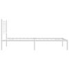 vidaXL Bed Frame White Steel Twin Durable Rectangular Modern