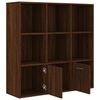 vidaXL Book Cabinet Brown oak Engineered wood Medium Book Cabinet