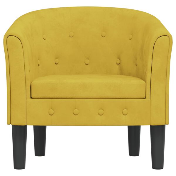 vidaXL Tub Chair Yellow Velvet