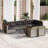vidaXL Garden Sofa Set Grey PE rattan Large Removable Covers