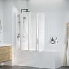 vidaXL Shower Bath Screen Wall 55.1 x 66.1" 7 Panels Foldable with Towel Rack