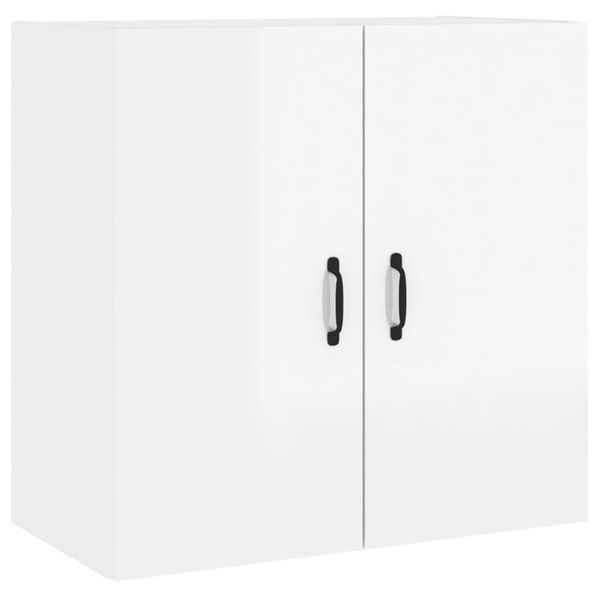 vidaXL Wall Cabinet High gloss white Engineered wood Medium Wall Cabinet